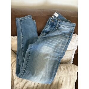 Lila Ryan Women Light Wash Distressed Skinny Jeans Size 27P Petite Blue Denim